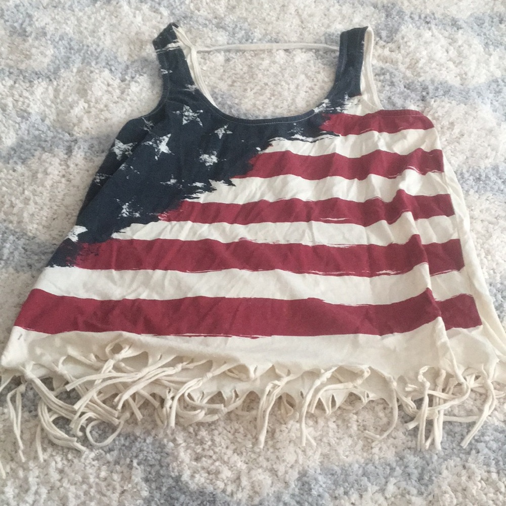 Fringe American flag tank